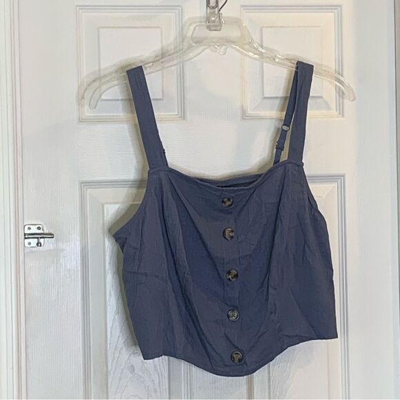Torrid Linen Blend Button-Front Crop Tank Size 1X - Picture 6 of 16
